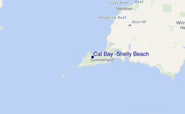 mapa de localização de Cat Bay (Shelly Beach)