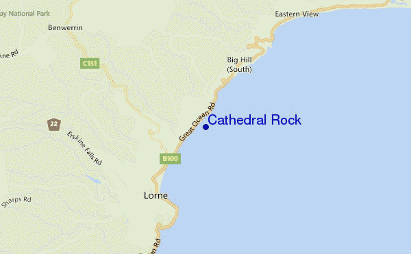 mapa de localização de Cathedral Rock