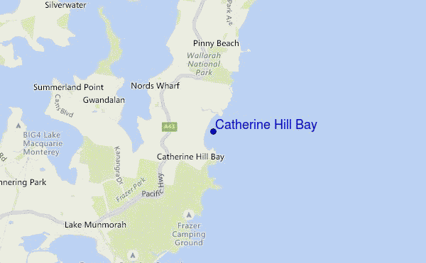 mapa de localização de Catherine Hill Bay