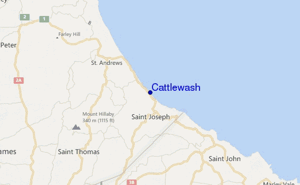 mapa de localização de Cattlewash