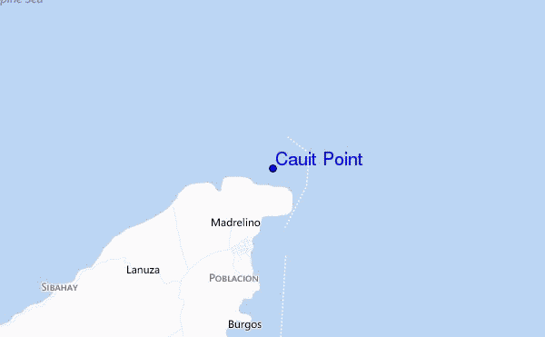 mapa de localização de Cauit Point