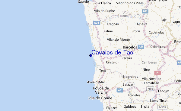Cavalos de Fao Location Map