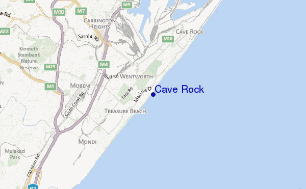 mapa de localização de Cave Rock