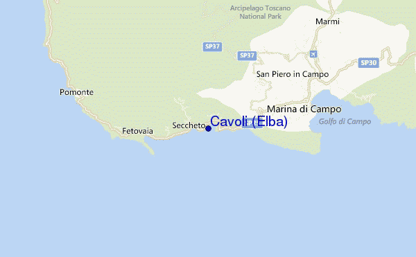 mapa de localização de Cavoli (Elba)