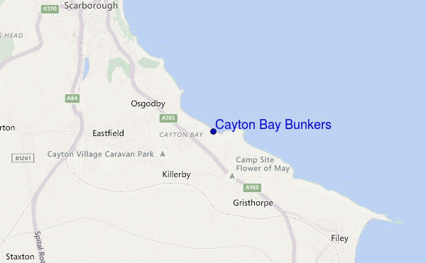 mapa de localização de Cayton Bay Bunkers