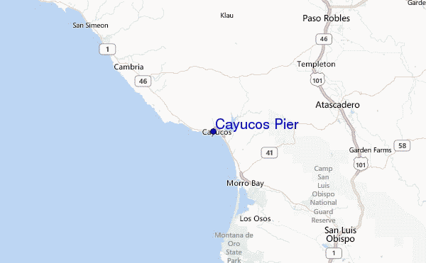 Cayucos Pier Location Map
