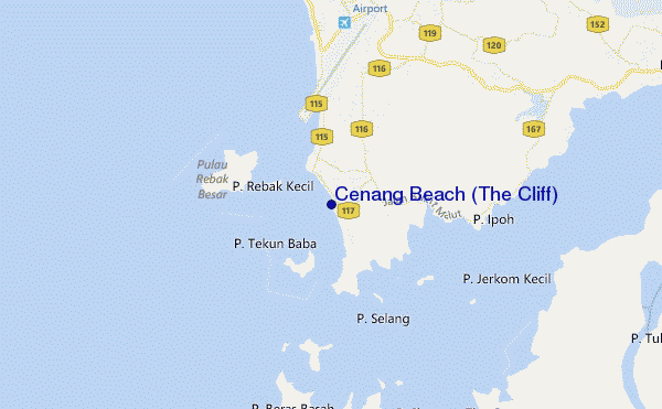 mapa de localização de Cenang Beach (The Cliff)