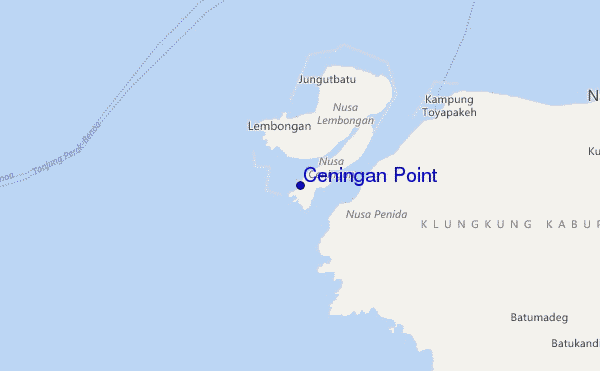 mapa de localização de Ceningan Point