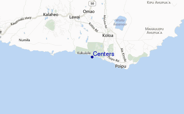 mapa de localização de Centers