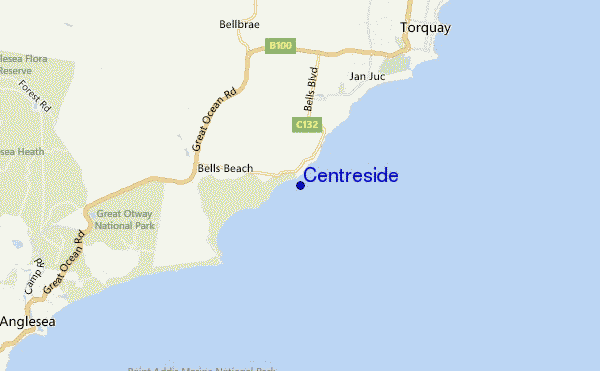 mapa de localização de Centreside