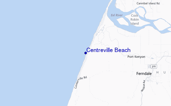 mapa de localização de Centreville Beach