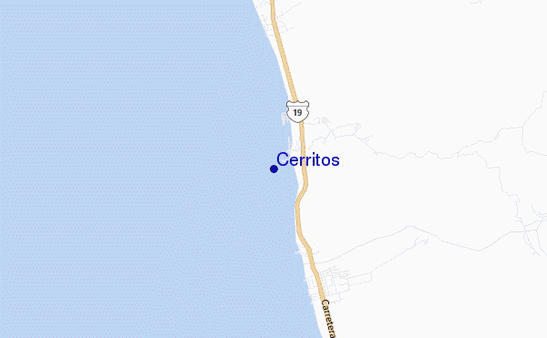 mapa de localização de Cerritos
