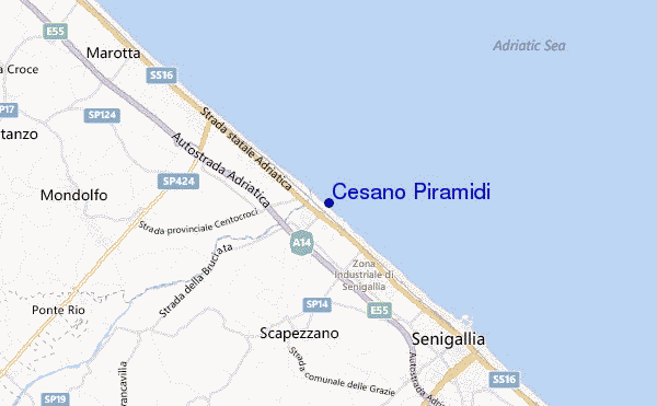 mapa de localização de Cesano Piramidi