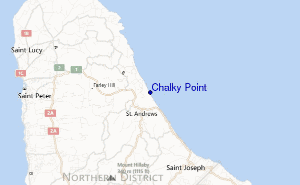 mapa de localização de Chalky Point