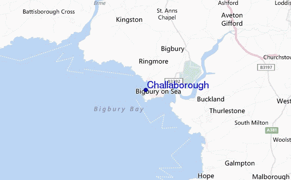 mapa de localização de Challaborough