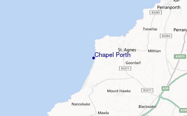 mapa de localização de Chapel Porth