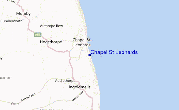 mapa de localização de Chapel St Leonards