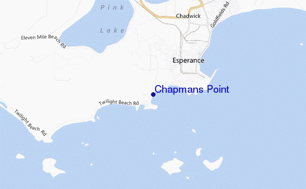 mapa de localização de Chapmans Point