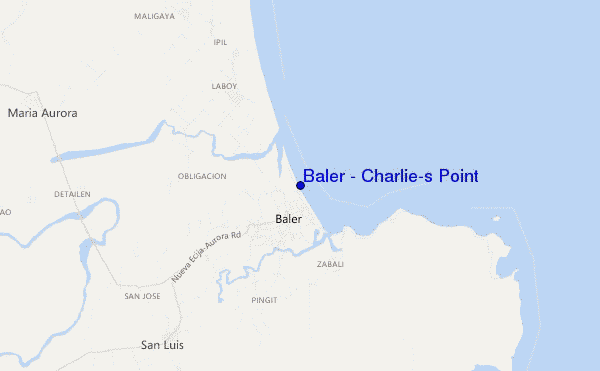 mapa de localização de Baler - Charlie's Point