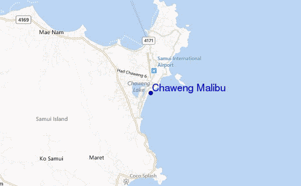 mapa de localização de Chaweng Malibu