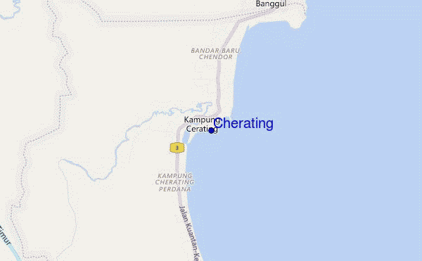 mapa de localização de Cherating