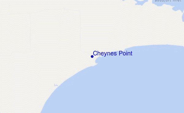 mapa de localização de Cheynes Point