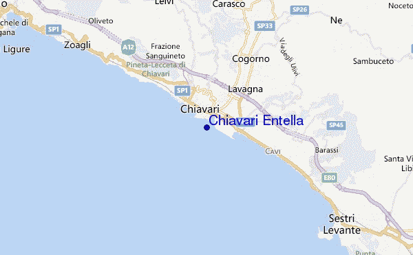 mapa de localização de Chiavari Entella