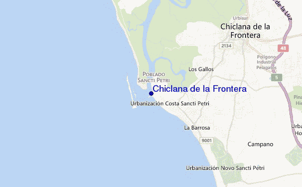 mapa de localização de Chiclana de la Frontera