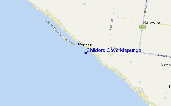 mapa de localização de Childers Cove Mepunga