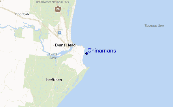 mapa de localização de Chinamans