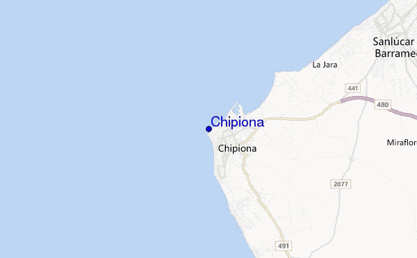 mapa de localização de Chipiona
