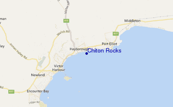 mapa de localização de Chiton Rocks