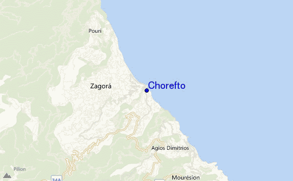 mapa de localização de Chorefto