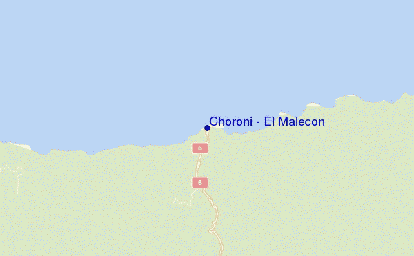 mapa de localização de Choroni - El Malecon