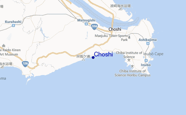 mapa de localização de Choshi