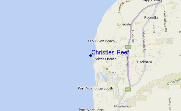 mapa de localização de Christies Reef