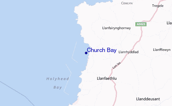 mapa de localização de Church Bay