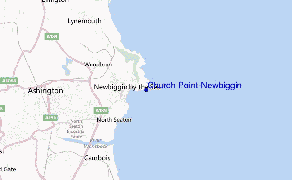 mapa de localização de Church Point-Newbiggin