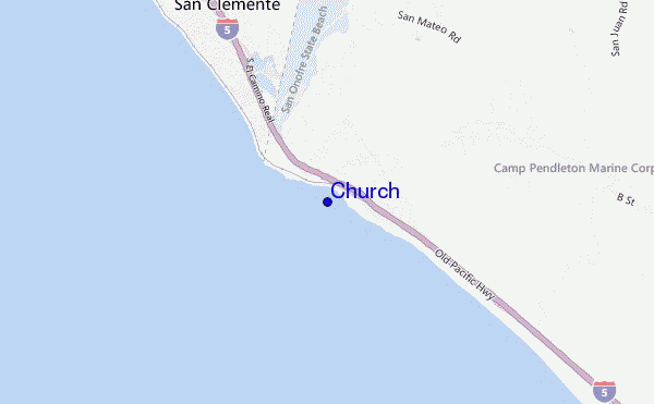mapa de localização de Church