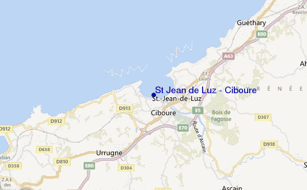 mapa de localização de St Jean de Luz - Ciboure