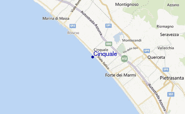 mapa de localização de Cinquale