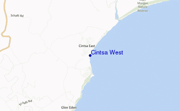 mapa de localização de Cintsa West