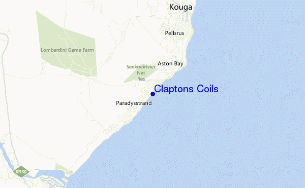 mapa de localização de Claptons Coils