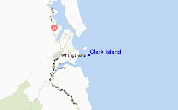 mapa de localização de Clark Island
