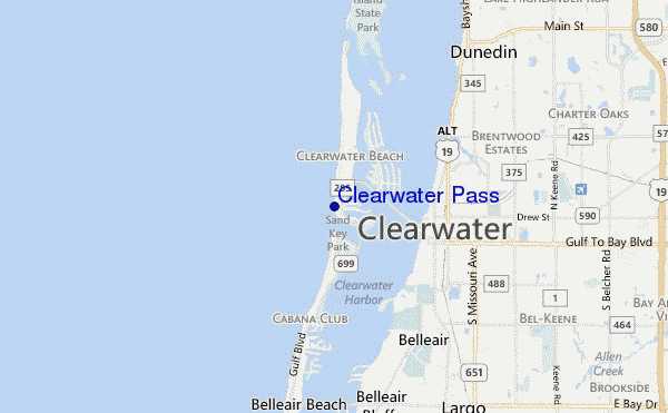 mapa de localização de Clearwater Pass