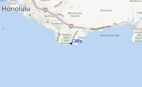 mapa de localização de Cliffs