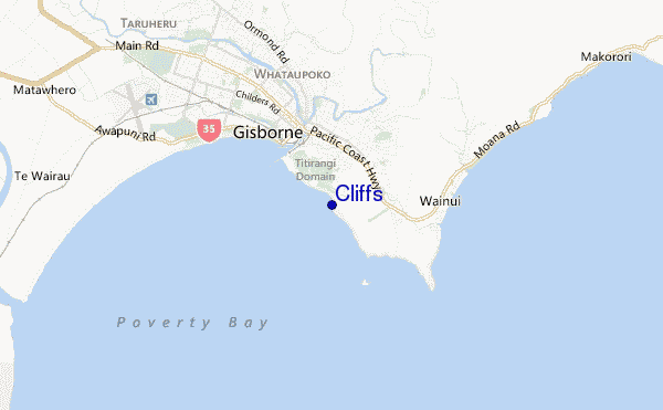 mapa de localização de Cliffs