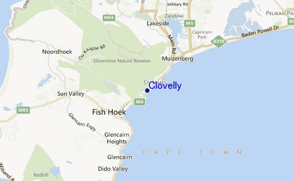 mapa de localização de Clovelly
