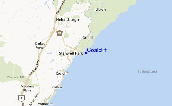 mapa de localização de Coalcliff