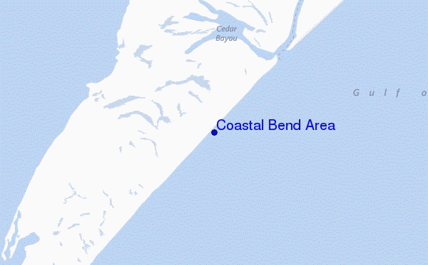 mapa de localização de Coastal Bend Area